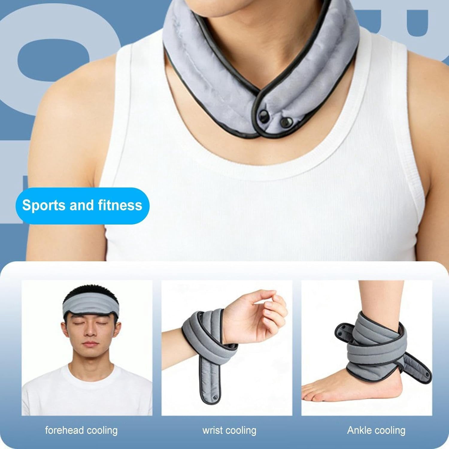 Neck Cooling Wraps, Reusable Gel Ice Pack Neck Cooler for Men Women Outdoor, Gym, Running, Cooling Gadgets for Hot Weather