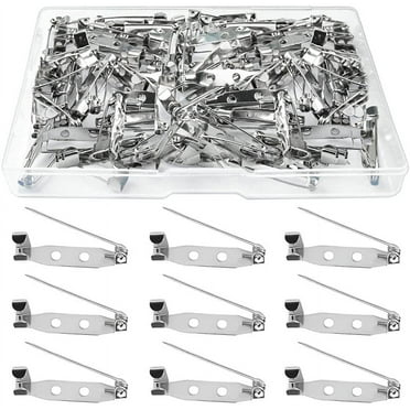110Pcs Locking Pins Backs Brooch Badge Bar Pins Jewelry Pins with Holes for DIY Crafts Name Tags Jewelry Making DIY Crafts Accessories Mother's Day Gift (25MM)