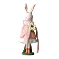 thumbnail image 4 of Figura de conejo, escultura animal, adorno artesanal decorativo, estatua de conejo de Pascua rosado, 4 of 9