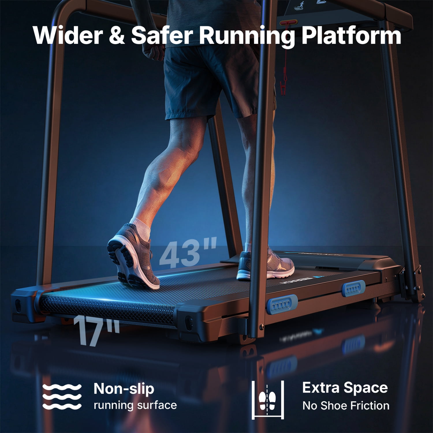 MERACH Treadmill for Seniors with Handrails, 2 in 1 Walking Treadmill for Fitness Recovery, 300 lbs Capacity