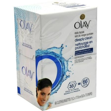 Olay 4-in-1 Daily Facial Wipes, Combination/Oily Skin, 66 count