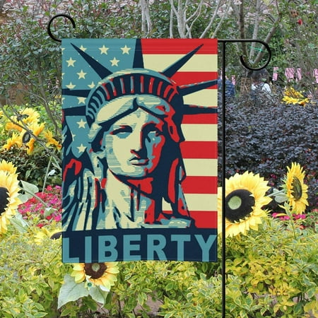 Htooq American Flag Statue Of Liberty Garden 12 X 18 Inch Yard Double Sided Decorative For Patio Lawn Outdoor Home Decor Canada Decorative Flag For Patio Lawn Outdoor, Statue Of Liberty Garden Flag