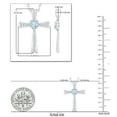 thumbnail image 4 of Dazzlingrock Collection 5X5mm Heart Shaped Center Aquamarine & Round White Diamond Religious Cross Pendant for Women with Gold Chain (0.21 ctw, Color I-J, Clarity I1-I2) in 18K White Gold, 4 of 5
