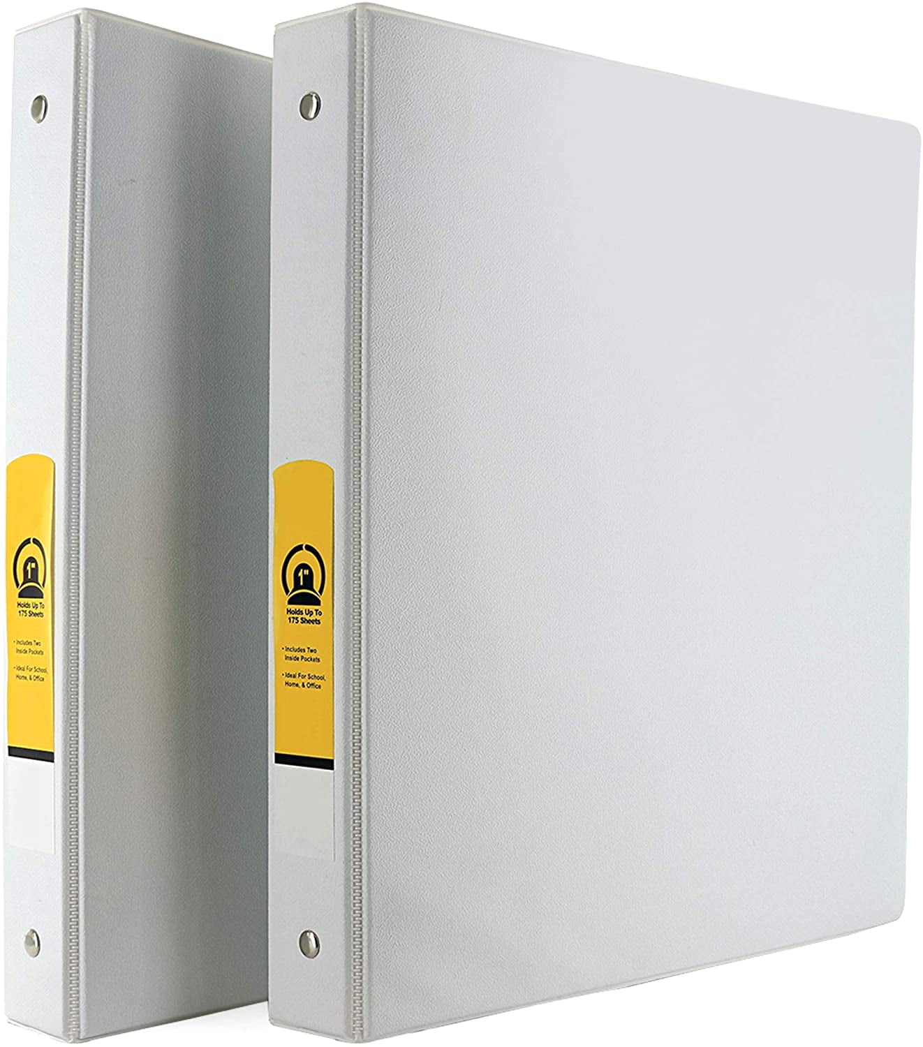 Emraw 1' 3-Ring Binder with 2 Side Pockets - Available in White (2-Pack)
