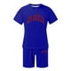 thumbnail image 4 of Conjunto de Sudadores de Hombres Impresión Casual Deportes de Manga Corta Cuello Redondo, Traje de Deporte de 2 Piezas con Pantalones de Corredores de Cintura Elástica, 4 of 4