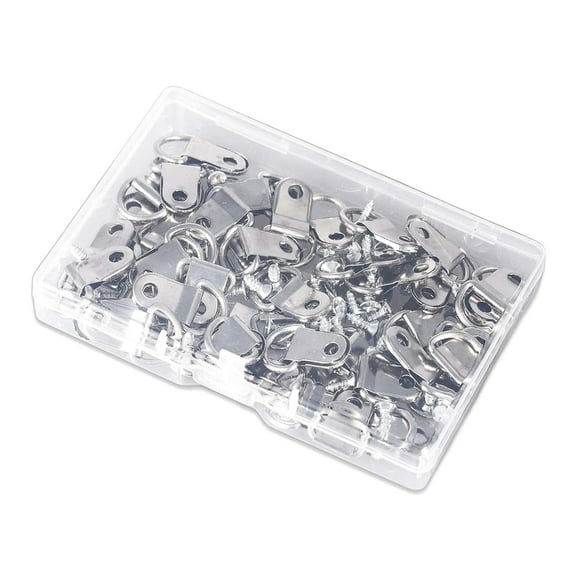 100 Pack Picture Hangers with Screws Canvas Hook Plated Frame Attachment Set for Wall Decoration