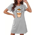 thumbnail image 4 of Rbaofujie Chemise de Nuit pour Femme, Courte et Ample, Mode, Imprimé sur la Poitrine, Robe de Nuit à Manches Courtes, Robe de Nuit d'Halloween, 4 of 5