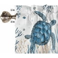 thumbnail image 5 of 3PCS Kitchen Curtains Valance and Tiers Set Semi Sheer Kitchen Curtain Valance Window Summer Ocean Turtle Coral Shell Conch Starfish White Tier & Valance Set Rod Pocket Valance, 54"x18"/27.5"x24"x2, 5 of 5