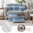 thumbnail image 6 of 2 Pack Outdoor Waterproof Throw Pillow Covers,Nordic Blue White Geometric Stripes Decorative Square Patio Pillowcases for Chair Couch Sofa 16x16in, 6 of 9