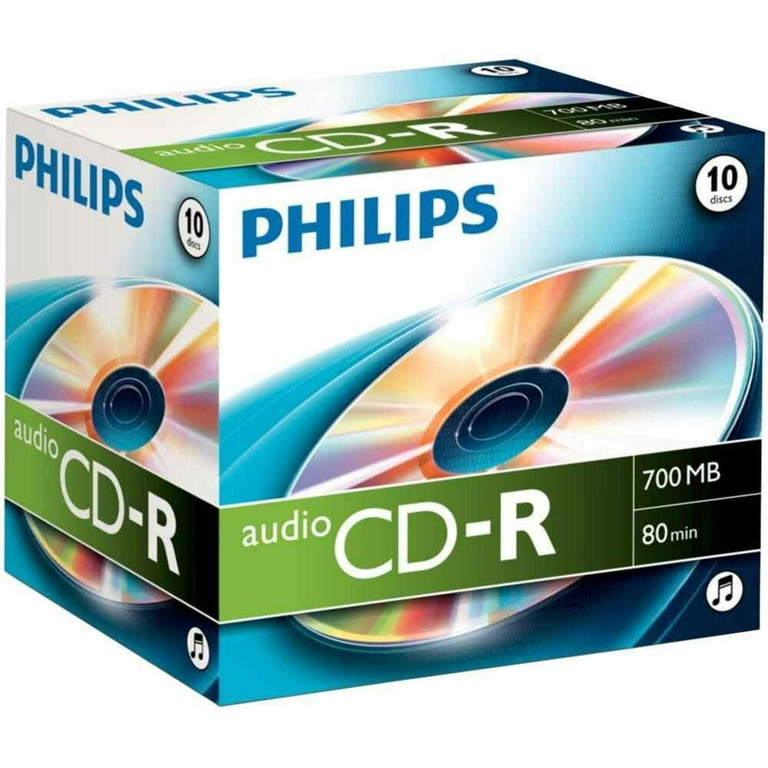 PHILIPS - CD-R Blank CDs for Audio Recorders - Jewel Case 10 Pack