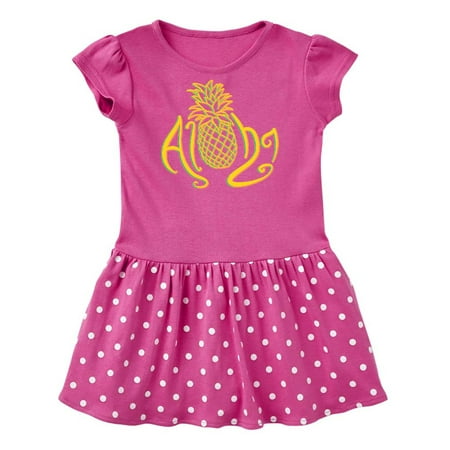 

Inktastic Aloha- with multicolor yellow pineapple Gift Baby Girl Dress