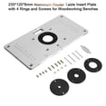 thumbnail image 1 of WALFRONT 235*120*8mm Aluminum Router Table Insert Plate with 4 Rings and Screws for Woodworking Benches, Woodworking Bench Plate, Router Table Plate, 1 of 8