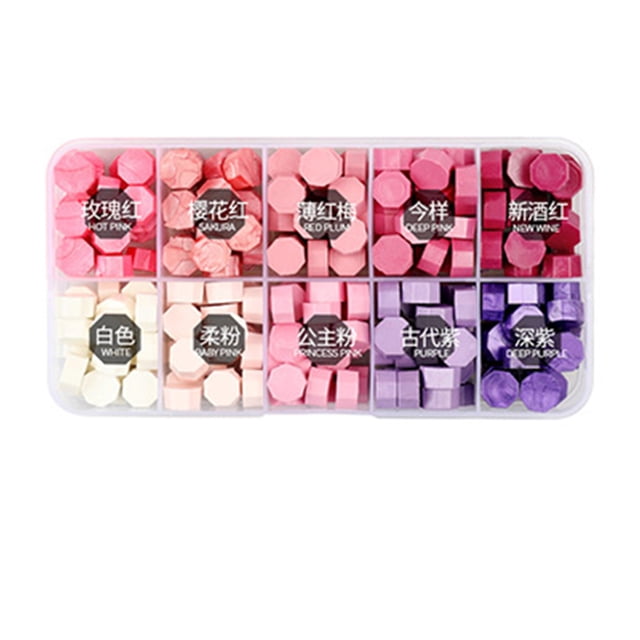 200 Pieces Sealing Wax Beads Colorful Wax Seal Beads with Storage Box for Wax Sealing Stamp Cards Envelopes Letter Wedding Invitations Packaging Sealing Decoration Craft Projects