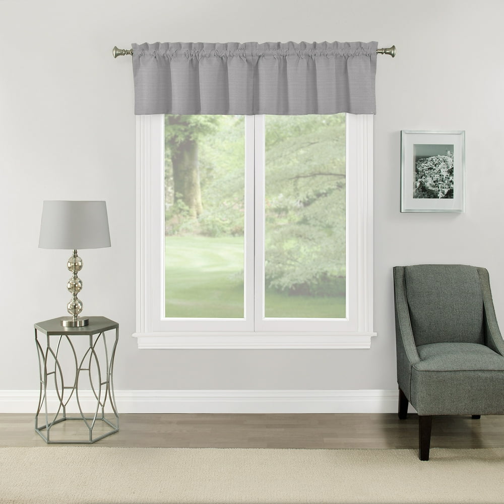 Eclipse Samara Solid Color Blackout Rod Pocket Curtain Valance, Light