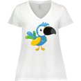 thumbnail image 3 of Inktastic Tropical Parrot, Colorful Parrot, Tropical Bird Women's Plus Size V-Neck T-Shirt, 3 of 5