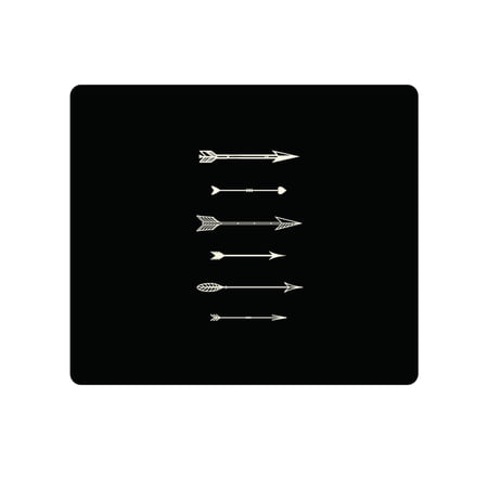 UPC: 0731969577585 | OTM Prints Black Mouse Pad  Shooting White Arrows