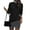 Striped black-S, variant on Womens Fall Long Sleeve Turtleneck Wrap Hem Sweatshirt Dress Casual Loose Leopard Print Dresses