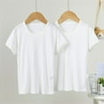 thumbnail image 2 of FAIWAD Unisex Boys Girls 2 Pack Cotton Tops Comfy Short Sleeve Lightweight Breathable Tshirt Kids Soft Stretch Undershirt, 2 of 3