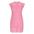 thumbnail image 4 of Odeerbi Summer 2024 Casual Dresses for Women Fashion Sleeveless Lace Zipper Sexy Solid Color Club Dress Pink, 4 of 8