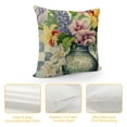 thumbnail image 4 of Qinduosi Spring Pillow Covers of Floral Decorative Throw Pillows Covers Gray and White Checked Pillow Covers Spring Home Decor for Couch Bed Sofa White, 4 of 5