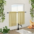 thumbnail image 2 of Coolmee Rustic Farmhouse Linen Blend Crude Window Curtain Valances for Living Room, Yellow, 26 x 24 inch 2 Panel, 2 of 7