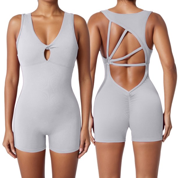 WILLBEST Mono de Entrenamiento Sin Costuras para Mujer, Mono de Yoga, Mono de Gimnasio, Ropa Deportiva Elástica, Atuendo de Fitness Cómodo para Mujer Grande