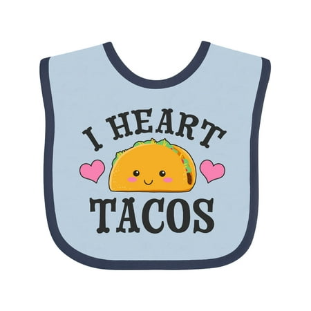 

Inktastic I Heart Tacos Taco Illustration with Face Gift Baby Boy or Baby Girl Bib