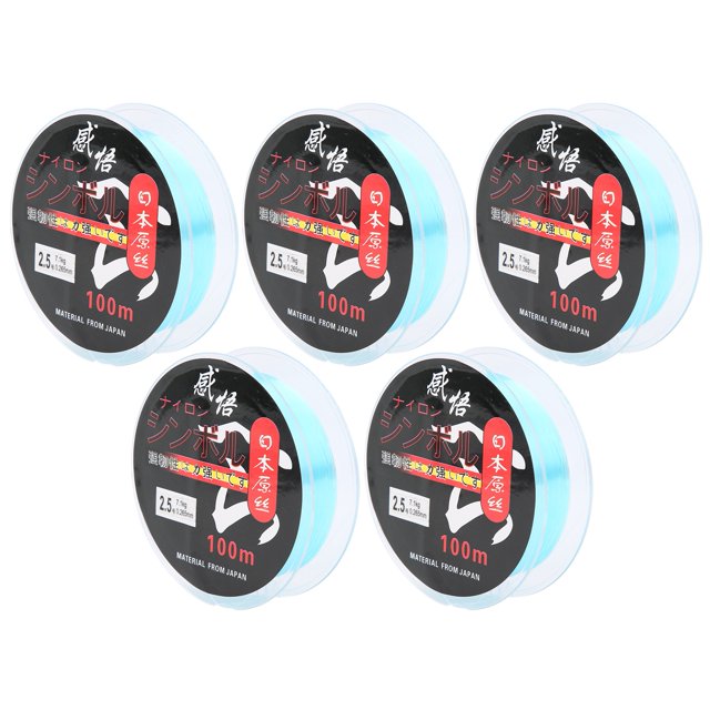 5 uds línea principal de pesca NikouMX Nylon 2.5 # 100M azul agua