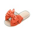 thumbnail image 3 of IEMIEMIEM Women House Slippers Two-Tone Bow Linen Open Toe Comfortable Breathable Slip On Indoor Slide Slippers Summer Shoes Green, 3 of 5