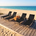 thumbnail image 2 of Harbweb Outdoor Chaise Lounge Chair Set of 4, 5-Position Adjustable Sun Tanning Chair with Pillow, Aluminum Patio Lounge Chair with Wheels & Armrests for Garden, Beach, Patio, Pool, Black, 2 of 8