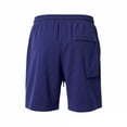 thumbnail image 3 of Besolor Men's Summer Cargo Shorts Drawstring Elastic Waist Wide Leg Casual Loose Workout Athletic Short Pants with Pocket(X-Large,Navy), 3 of 6