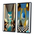 thumbnail image 3 of Designart "Infinity of Golden Spheres II" Modern Abstract Framed Wall Art Set Of 2 - Traditional Yellow Frame Gallery Set For Office Decor, 3 of 6