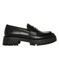 thumbnail image 2 of Steve Madden Lawrence Round Toe Slip On Leather Loafers Black Leather, 2 of 5