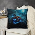 thumbnail image 4 of Eerie Blue Halloween Pumpkin in Cemetery Linen toss pillowcase decoration pillowcase gifting preferred 24x24 inch cushion cover sofa pillowcase sofa bedroom living room car, 4 of 5