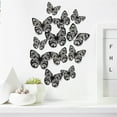 thumbnail image 2 of XMMSWDLA Wall Decorations 12pcs 3d Metal Texture Hollow Butterfly Wall Stickerblack Floral Wallpaper, 2 of 6