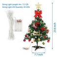 thumbnail image 5 of Spencer 24" Tabletop Christmas Tree Artificial Xmas Pine Tree with LED Lights, Star Treetopper, Bell and Hanging Ornaments for Home Party DIY Decoration, 5 of 9