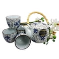 thumbnail image 1 of Atlantic Collectibles Japanese Cherry Blossom 20oz Ceramic Tea Pot and Cups Set Serves 4 People (Blue Trinity), 1 of 3