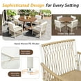 thumbnail image 6 of 5-Piece Outdoor Dining Sets, Extendable Wooden Dining Table and 4 Rattan Arm Chairs, Wicker Patio Conversation Furniture Set for Backyard,Balcony, Garden, Poolside, Natural, 6 of 9
