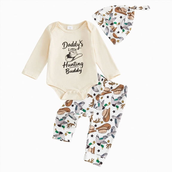 CAUYDY 3 6 9 Months 1T 2T Newborn Boy Bodysuit Set Infant Boys Long Sleeved Romper Preemie Fall Winter Clothes Baby Suits Sizes 12-18 Months,Beige