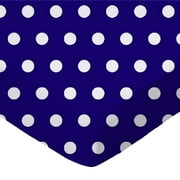 SheetWorld Fitted 100% Cotton Percale Play Yard Sheet Fits BabyBjorn Travel Crib Light 24 x 42, Polka Dots Royal