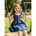 thumbnail image 3 of Happy Town Toddler Girl Summer Dress Ruffle Sleeveless Button Down Dress for Little Girl Dress Summer Beach Casual A-line Sundress, 3 of 8