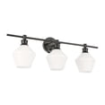 thumbnail image 5 of Gene 3 light Black and Frosted white glass Wall sconce, 5 of 15