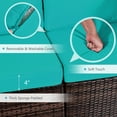 thumbnail image 6 of Costway 7PCS Patio Rattan Furniture Set Fire Pit Table Cover Glass Top Cushion Turquoise, 6 of 8