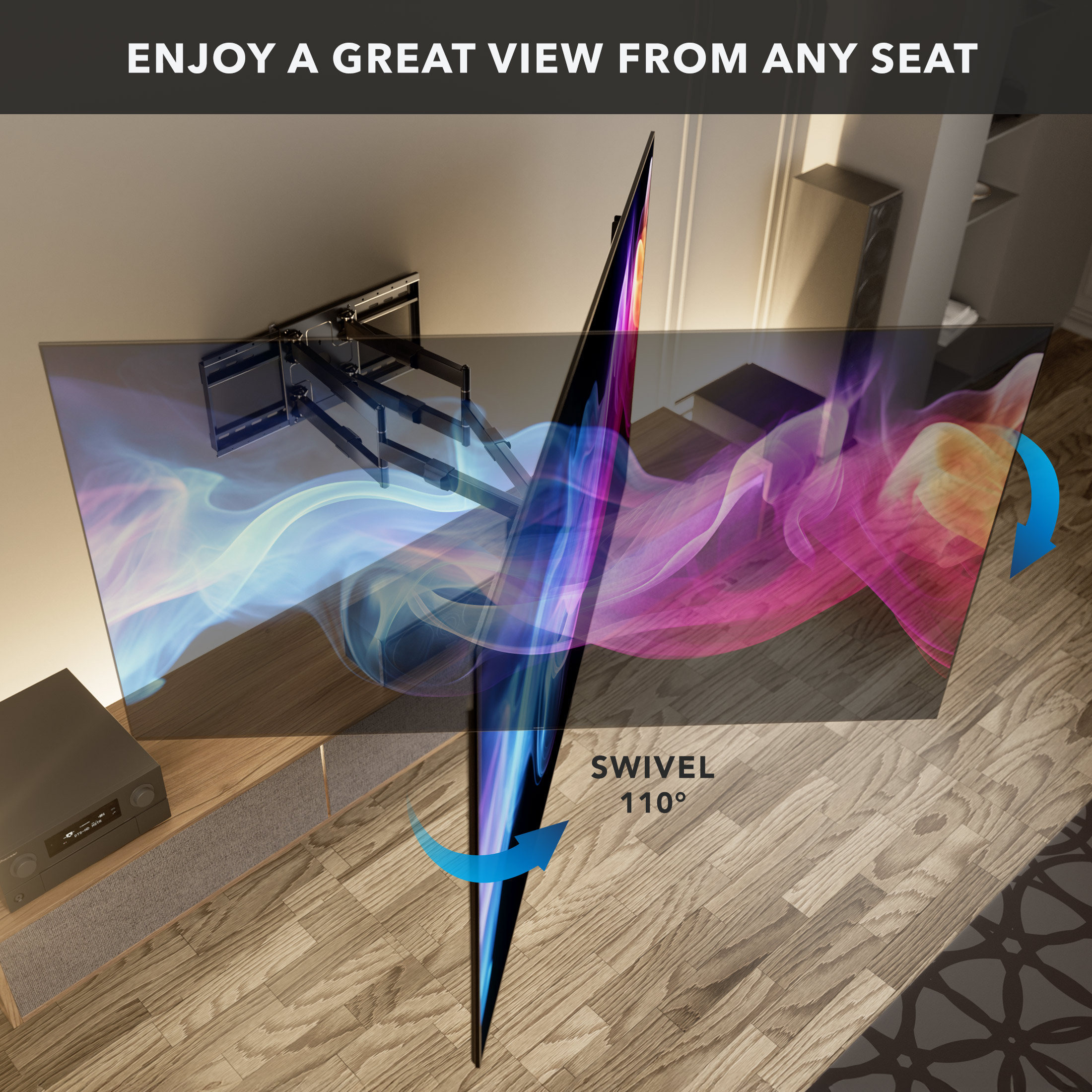 The Beast XXL Heavy Duty TV Full Motion Wall Mount for TVs Up To 140"