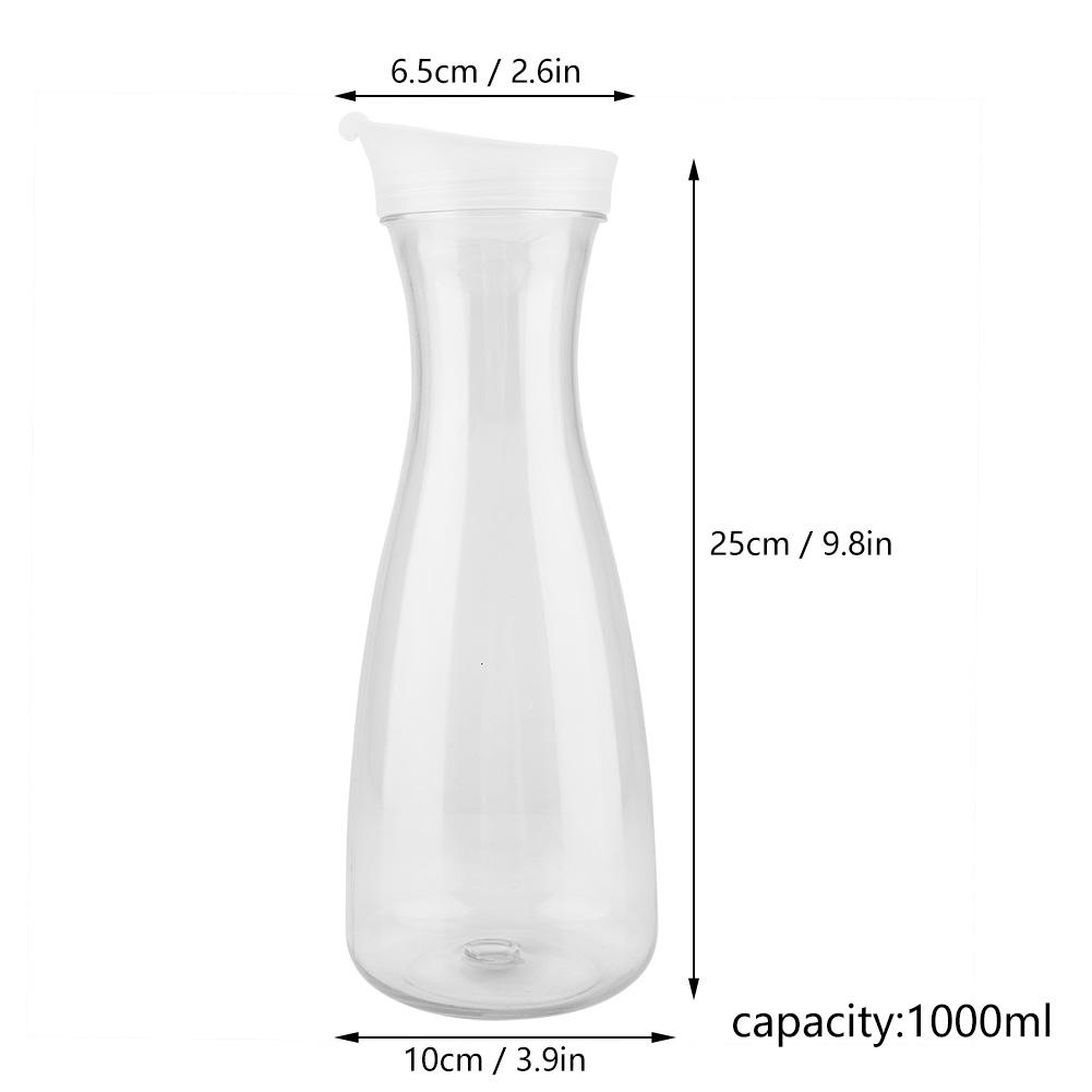 shoplic Bouteille de jus Pichet /à Eau Transparent en Acrylique r/éutilisable Pichet /à jus de Glace Pichet /à jus Froid avec Couvercle pour Bar /à Usage Domestique
