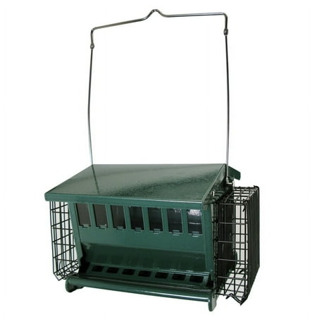 Audubon 7454 11" X 7" Dark Green Steel Seeds 'N More Bird Feeder