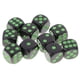 thumbnail image 1 of Dados de plástico para juegos de 16 mm, piezas con puntas para el suministro de juegos de rol. Verde negro, 1 of 5