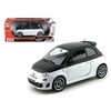 Fiat Abarth 500 White And Black 1/18 Diecast Model Car By Motormax 79168w-bk