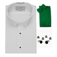thumbnail image 1 of Tuxedo Shirt, Kelly Green Cummerbund, Bow-Tie, Cuff Links & Studs Set, 1 of 1