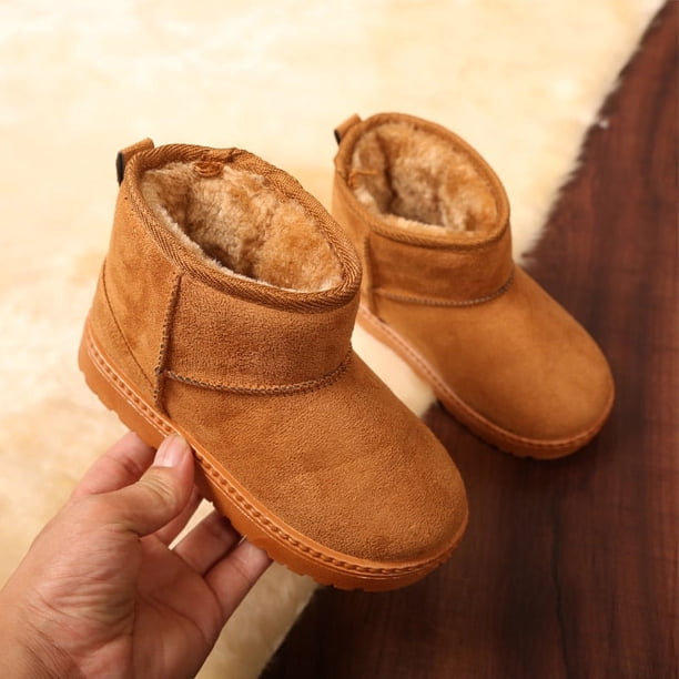 Botas de nieve para niños y niñas, de invierno, con forro polar grueso, cálidas, de algodón, antideslizantes